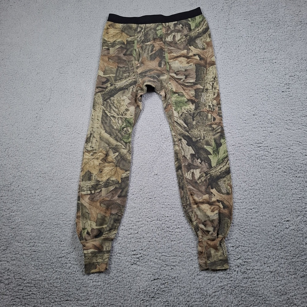 Vtg Morgan Mills Thermal Pants Mens M Advantage Timber Camo Base Layer Hunting